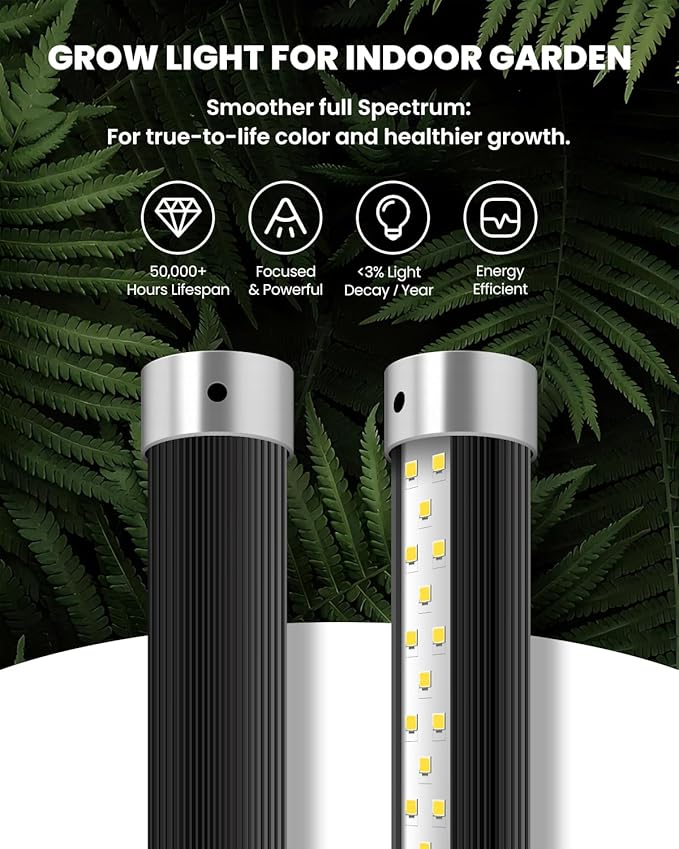 SJZX Grow Light for Indoor Plants, 160 LEDs Full Spectrum Plant Light Stand with Timer, 50W 150° Wide Coverage & High PPFD Grow Light, 5ft Vertical Indoor Plant Light for Tall Plant Flower Vegetable