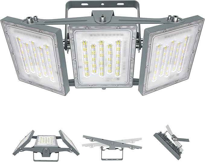 STASUN LED Flood Light Outdoor, Max Series 300W 30000lm 6000K Daylight IP66 Waterproof, Commercial Parking Lot Light,3 Heads for Yard Street Stadium Floodlight Bright Security Lights for Outdoor Area