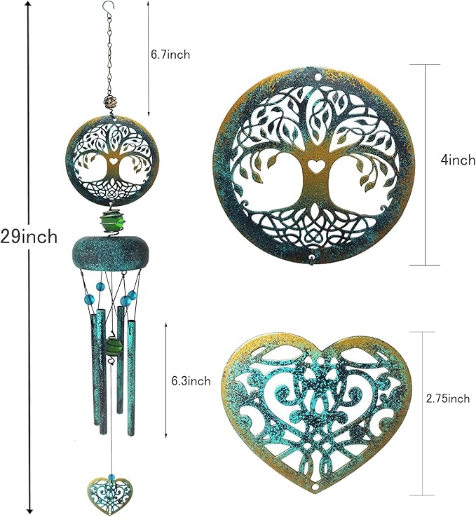 Tree of Life Wind Chimes for Outside, Memorial Gifts for Mom, Outdoor Clearance, Sympathy Gifts for Loss of Loved One, Garden Decor