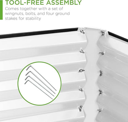 Best Choice Products 6x3x2ft Outdoor Metal Raised Garden Bed, Deep Root Box Planter for Vegetables, Flowers, Herbs, and Succulents w/ 269 Gallon Capacity - White