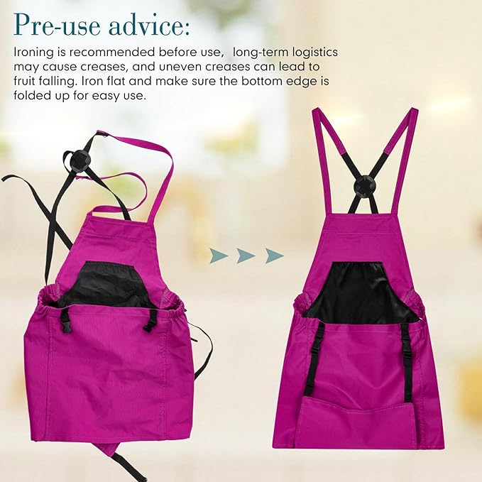 Cuffbow 2 Pack Harvest Gardening Aprons with Pockets for Women & Men Garden Picking Apron with Fast-release Buckle for Fruit Picking & Harvesting Gardening Tool Gifts for Mom Dad