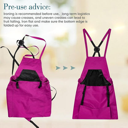 Cuffbow 2 Pack Harvest Gardening Aprons with Pockets for Women & Men Garden Picking Apron with Fast-release Buckle for Fruit Picking & Harvesting Gardening Tool Gifts for Mom Dad