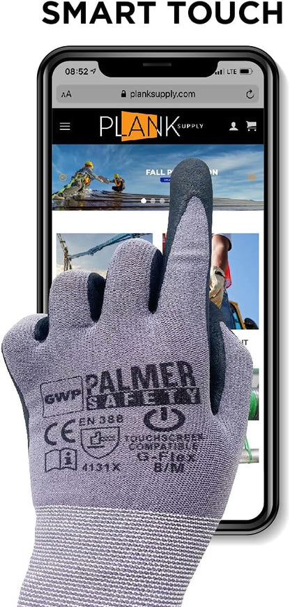 ATERET Work Gloves 12 Pairs Micro-Foam Nitrile Coated Safety Gloves, Seamless Knit Nylon Gloves Home Improvement General Use
