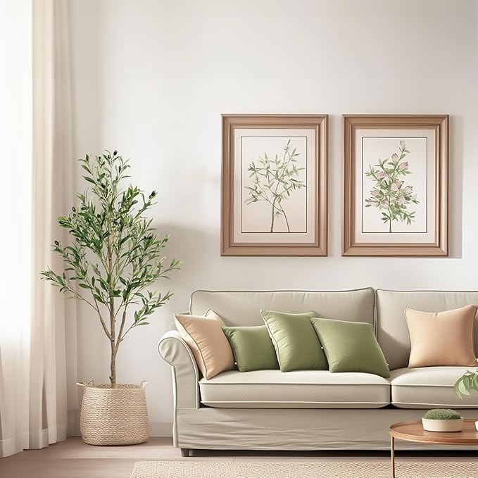 4FT Artificial Olive Tree, Indoor Faux Olive Tree Fake Potted Silk Olive Tree Plants with Lifelike Branches & Fruits for Home Office Decor