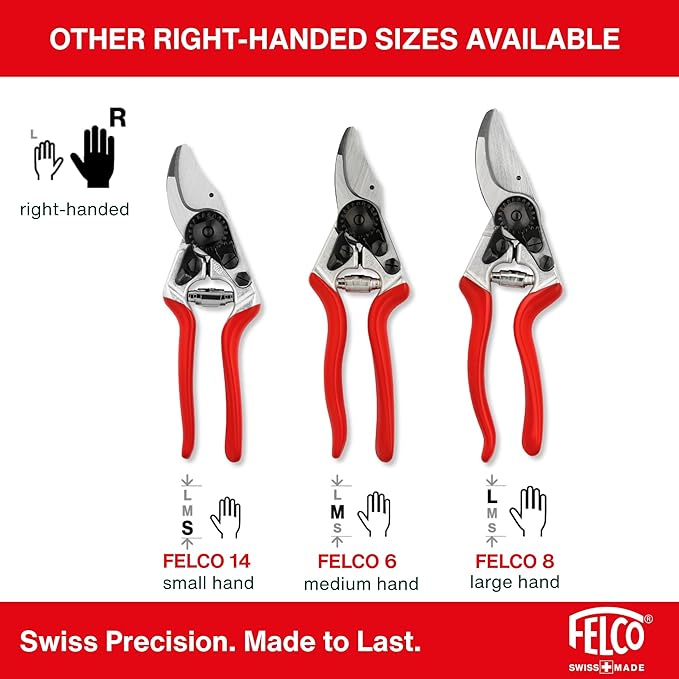 Felco F5 Pruning Shears – 8.9" All Steel Large Swiss-Made Garden Clippers| Hand Pruners for Garden & Landscape | Garden Tool Cutter with Precision Bypass Blade, Forged Aluminum Body, Replaceable Parts
