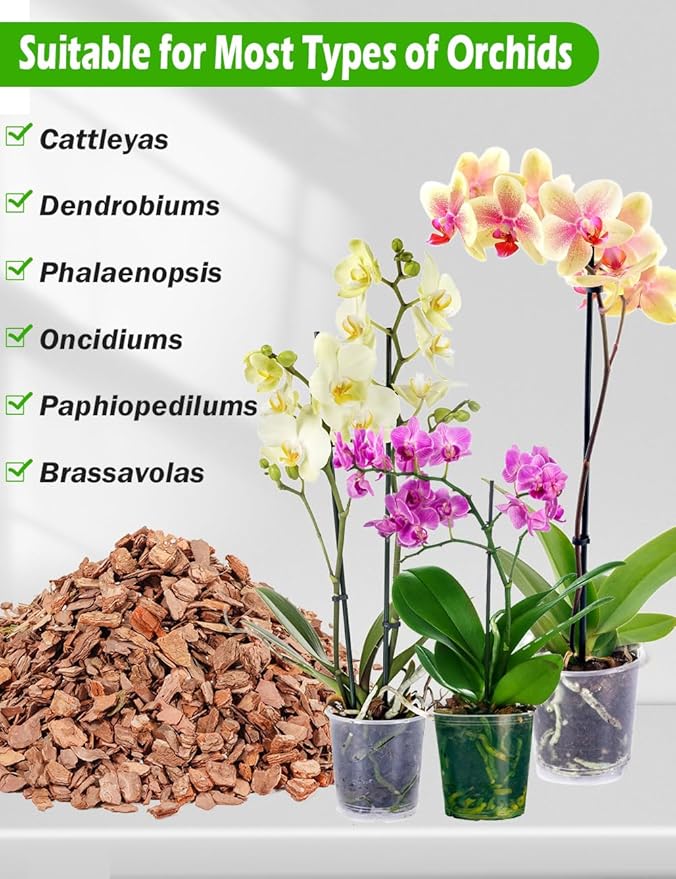 TOYPOPOR Orchid Potting Mix, (10 Quarts)Orchid Bark With Perlite, Potting Soil Medium for Plant Indoor, Pine Bark Wood Chip for Houseplant Fast Drainage, Water Retention, Air Flow and Root Ventilation