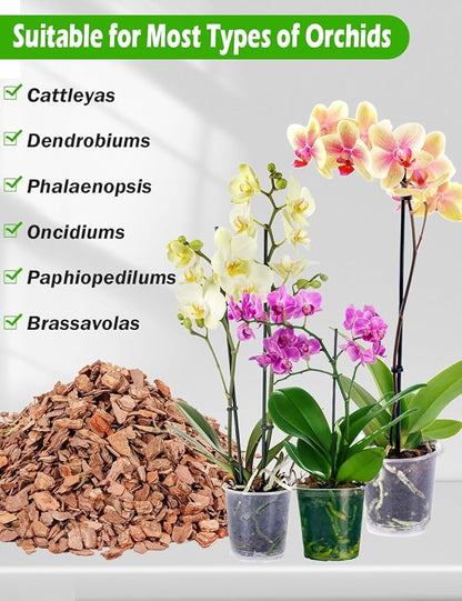 TOYPOPOR Orchid Potting Mix, (10 Quarts)Orchid Bark With Perlite, Potting Soil Medium for Plant Indoor, Pine Bark Wood Chip for Houseplant Fast Drainage, Water Retention, Air Flow and Root Ventilation
