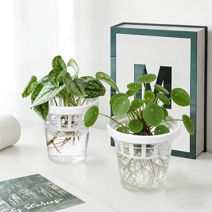 4 Set Window Propagation Stations Plastic Wall Hanging Planter with Suction Cups Clear Self Watering Window Mounted Plant Pots for Indoor Plants Bathroom Living Room Office Decor Gift