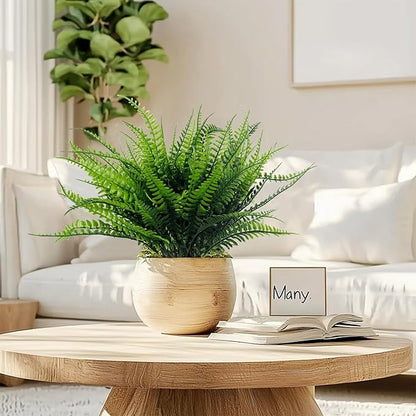 TURNMEON 12 Bundles Fake Boston Fern Artificial Plants Outdoor Spring Decor, UV Resistant Faux Plants Flowers Plastic Greenery Shrubs for Outside Indoor Home Gardens Patio Yards Porch Summer Decor