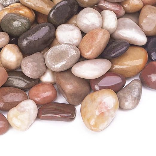 10 lbs Decorative Rocks for Planters and Outdoor Landscaping, 1"- 1 1/2", Pebbles for Indoor Plants, Vases, Terrarium, Polished Stones for Garden Decor