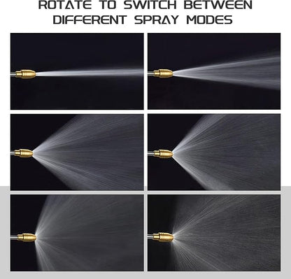 High Pressure Garden Hose Nozzle Sprayer with 3.5oz Plastic Soap Dispenser Bottle, Heavy Duty Car Wash Foam Gun, Adjustable Nozzle for Gardening, Solar Panel Cleaning, Pet Showering (Silver)