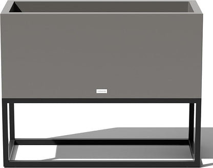 Veradek Block Series Raised Long Box Planter for Patio & Garden | Durable All-Weather Use with Aluminum Stand | Modern Décor for Herbs, Flowers