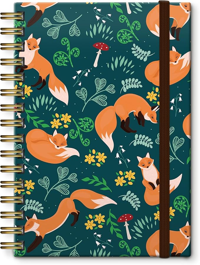 Cute Spiral Journal Notebook,Binding with Premium Paper for Girl Women,Cool Funny 120 Pages,100gsm A5 College Ruled NotebookJournal,Perfect for Gifts Nurse Teacher Women(Cute Fox)