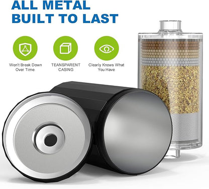 ALL METAL Shower Head Filter – KDF 55 Shower Filter Vitamin C E&A for Hard Water, High Pressure Universal Shower Water Filters to Reduce Toxic Chemicals – Reduces Chlorine and Heavy Metals,Black