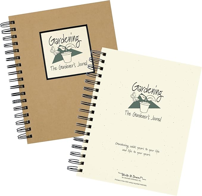 Write it Down series by Journals Unlimited, Guided Journal, Gardening, The Gardener's Journal, Full-size 7.5"x 9", Kraft Hard Cover, Made in USA