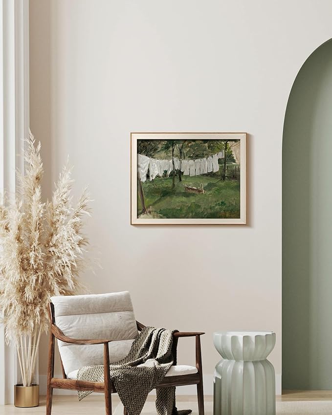 InSimSea Framed Canvas Wall Art for Living Room,Vintage Laundry Room Art Print, Antique Oil Painting, Country Landscape Vintage Wall Art Canvas,For Living Room, Bedroom, Office,Gallery 16x20In