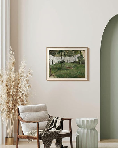 InSimSea Framed Canvas Wall Art for Living Room,Vintage Laundry Room Art Print, Antique Oil Painting, Country Landscape Vintage Wall Art Canvas,For Living Room, Bedroom, Office,Gallery 16x20In