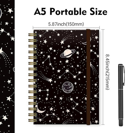 Cute Spiral Journal Notebook,Binding with Premium Paper for Girl Women,Cool Funny 120 Pages,100gsm A5 College Ruled NotebookJournal,Perfect for Gifts Nurse Teacher Women(Cute Star)