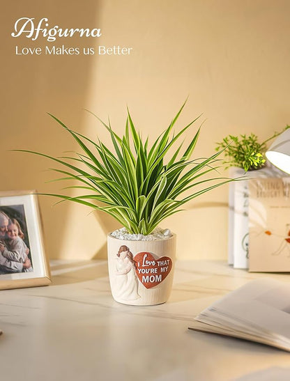 Gardening Gifts for Mom from Daughter: 5.3in Hand-Painted 3D Art Planter - Garden Gifts for Gardening Mom - Meaningful Plant Pot Gifts for Birthday Christmas Mother's Day