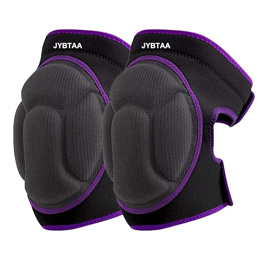 Knee Pads for Women Cleaning House Floors, Adult Knee Pads for Kneeling Housework Men, Soft Gardening Kneepads for Scrubbing Floors Carpet Installation, Adjustable Knee Cushions for Christmas, Purple M (1 Pair)