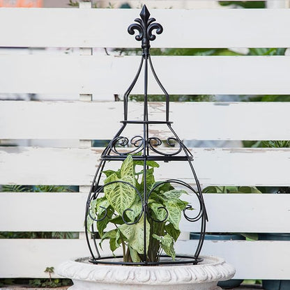 29-Inch Garden Trellis Obelisk - Durable Metal Support for Indoor & Outdoor Climbing Plants, Perfect for Vertical Gardening & Potted Plants, Stylish Design for Home and Garden
