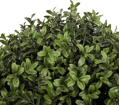 26" T x 17.5" D Artificial Boxwood Trees Set of 2 UV-Resistant Real-Touch Artificial Topiary for Front Porch and Home Décor