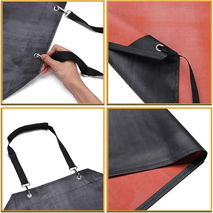 Homsolver Thick Rubber Waterproof Apron, Adjustable Heavy Duty Dishwashing Apron, Work Apron For Cooking, Cleaning Fish, Gardening, Lab Work, Butcher And Dog Grooming