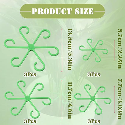 12Pcs Plant Stem Supports, Reusable Plastic Plant Accessories Indoor, Monstera Plant Support for Climbing Houseplants, Stakes Trellis Stem Hook Growth Tools for Neat Garden Arrangement(Green)