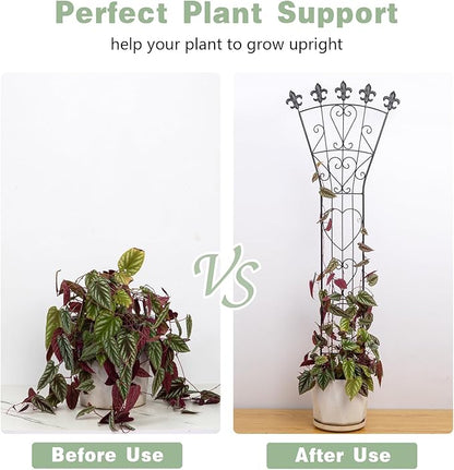 3pcs Indoor Climbing Plant Trellis 46x15.5in Heavy Duty Durable Iron Decorative Support for Monstera, Pothos, and Houseplants Ideal for Vertical Growth in Garden, Balcony, and Indoor Spaces