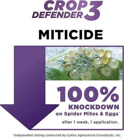 Grower's Ally Crop Defender 3 Concentrate - Natural Miticide, Insecticide, Fungicide Control for Plants - OMRI Listed Garden Safe Spray Killer for Powdery Mildew & Mites - 1 Gallon, Makes 400