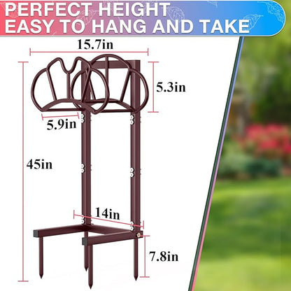 New Garden Hose Holder, Super Stable Water Hose Holders Stand Holds 160-Feet Hose, Detachable Freestanding Hose Storage Hanger Rack for Outside Yard Lawn Farm, Bronze