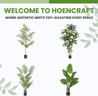 Olive Artificial Trees, 7FT Tall Faux Olive Tree for Indoor and Outdoor, Artificial Plants with Basic Planter, Lifelike Fruits and Realistic Wood Trunk for Home Office Decor