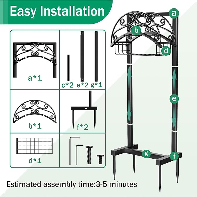 Garden Hose Holder - Freestanding Water Hose Holders for Outside with Storage Basket, Heavy Duty Hose Stand Organizes 150ft Hose Storage Hanger Rack for Yard Lawn Farm