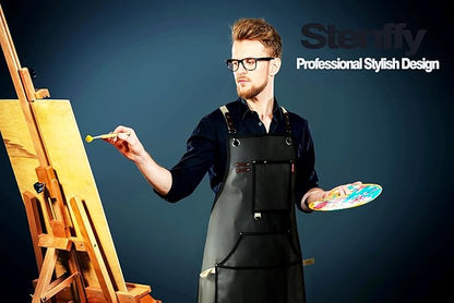 Waterproof Work Apron for Chefs, Hair Stylists, Artists, Gardeners, Adjustable, Multi-Pockets, TPU Mesh Fabric, Plus Size
