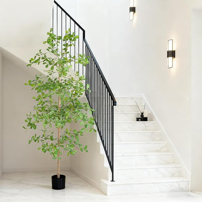 Artificial Black Olive Tree, 6FT Tall Big Leaf Faux Shady Lady Tree with Potted, Fake Olive Tree for Home Decor Indoor