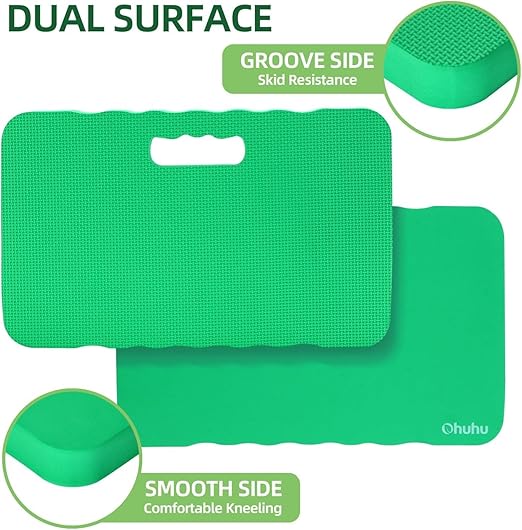 Ohuhu Premium Thick Kneeling Pad, 2-Pack Large Comfortable Gardening Knee Mat with 2 Different Surfaces, Extra Thick Knee Cushion Kneeler for Gardening, Work, Baby Bath, Exercise Christmas Gifts