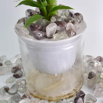 Polished Green Phantom Crystals - 72 Pcs, 0.5" 10 oz Handpicked Natural Tumbled Gemstones Rocks, Pebbles for Reiki, Chakra, Healing Home Decor