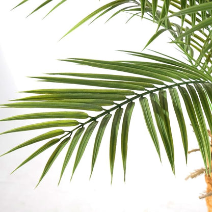 Artificial Phoenix Palm Tree 7ft Tall 2 Set – Fake Large Tropical Tree with 15 Adjustable Leaves, Outdoor Indoor Faux Sago Palm Plant for Living Room Patio Poolside Yard Decor (2, 7ft)