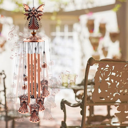 Wind Chimes Outdoor Clearance, Ukulork Angel Aluminum Tube Windchime with S Hook,Patio Garden Decor, Housewarming Gift.
