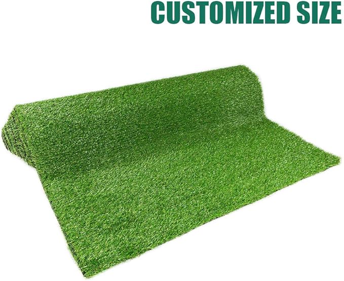 Artificial Grass Lawn Turf 0.8inch Realistic Synthetic Grass Mat, Indoor Outdoor Garden Lawn Landscape for Pets,Fake Faux Grass Rug with Drainage Holes