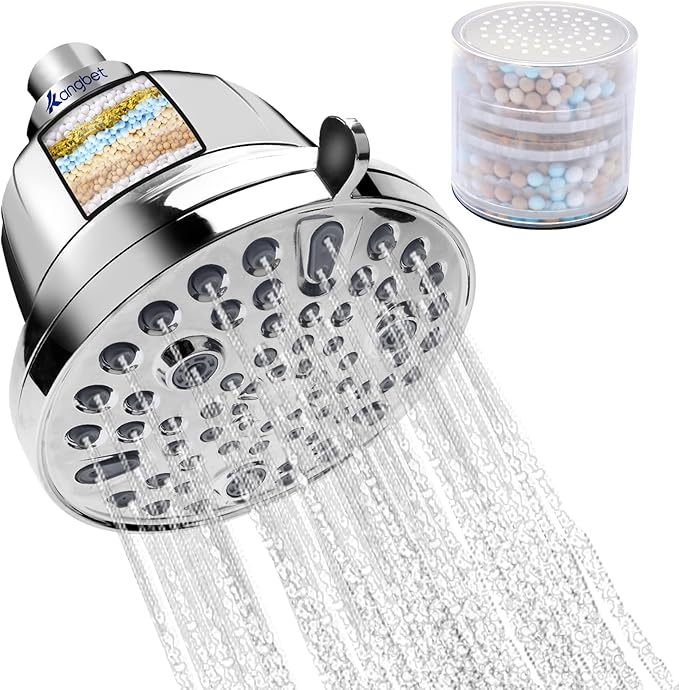 Filtered Shower Head | Shower Head Filter for Hard Water | Improves Skin & Hair by Reducing Chlorine & Heavy Metals from Hard Water-Chrome