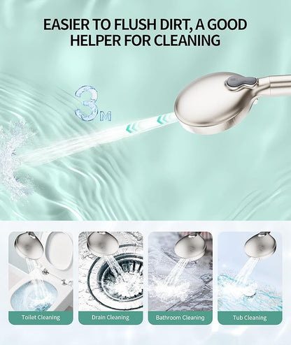 SR SUN RISE Filtered Shower Head with Handheld High Pressure 9 Spray Mode Showerhead Detachable Shower Head Water Softener Filters Beads for Hard Water Remove Chlorine 4 Filters Brushed Nickel