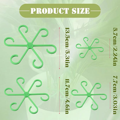 4Pcs Plant Stem Supports, Reusable Plastic Plant Accessories Indoor, Monstera Plant Support for Climbing Houseplants, Stakes Trellis Stem Hook Growth Tools for Neat Garden Arrangement(Green)