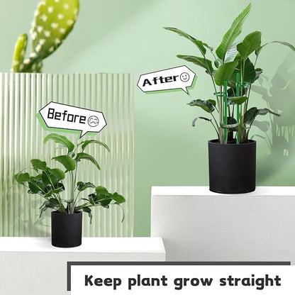 Plant Stakes 17inch &11inch SupKing Adjustable Length Plant Support Stake 16Pcs Orchid Stick with Clips for Indoor Outdoor,Garden Pole for Potted Tomato Amaryllis Vegetables Comes with 20 Ties (Green)