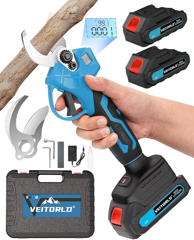 Electric Pruning Shears, 1.2" Cutting Diameter Portable Cordless Pruner with 2*2.0Ah Rechargeable Batteries&SK5 Blade, Garden Pruning Tool for Tree Branches, Gifts for Men Boyfriend Him Valentines Day