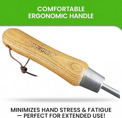 Garden Guru Eco Hand Rake Soil Tiller- 100% Recycled Stainless Steel - Rust Resistant - FSC Certified Wood Ergonomic Handle - Great for Gardening, Loosening Soil & Spreading Mulch - 1 Case (40 Pcs)