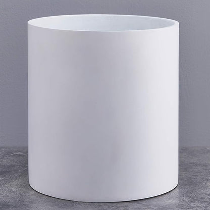 FaithLand Plant Pot 10 inch - Perfectly Fits Mid-Century Modern Plant Stand - Drainage Plug and Drainage Mesh Screen - Matte White Planter Pot - Upgraded