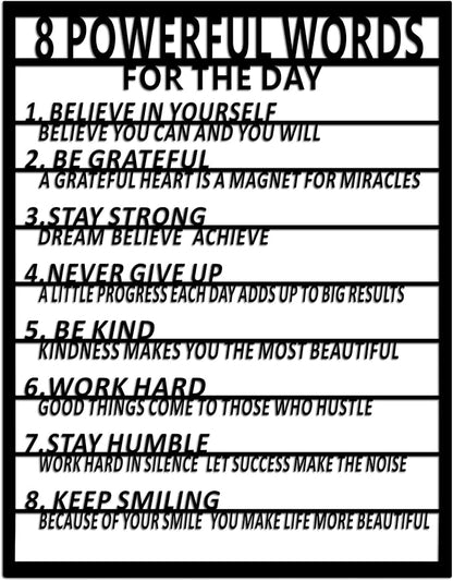 8 Rules of Life Metal Decoration, Motivational Wall Art Inspirational Wall Decor for Office, Teenage Boy Room, Rustic Home & Graduation Gift, Positive Uplifting Wall Art for Gym, School, or Farmhouse
