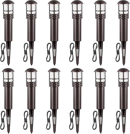 Outdoor Landscape Lights - Low Voltage Aluminum Construction, Waterproof 12V 3W 3000K Warm-Yellow Light (12-Pack)