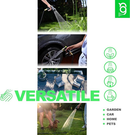 Easy to Use Garden Hose 100 FT, Lightweight and Leak-Proof Heavy-Duty Flexible Water Hose 100FT with Reinforced TPE Core, 3/4" Solid Brass Fittings, Ultra-Flow Manguera Para Jardin, Built to Last